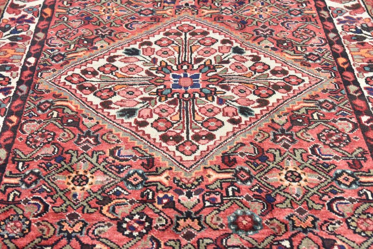 Detail image of 4' 7 x 10' 6 Hand Knotted Hossainabad Persian Wool Runner Rug
