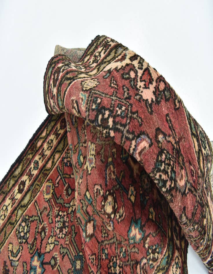 Detail image of 3' 2 x 11' Hand Knotted Hossainabad Persian Wool Runner Rug