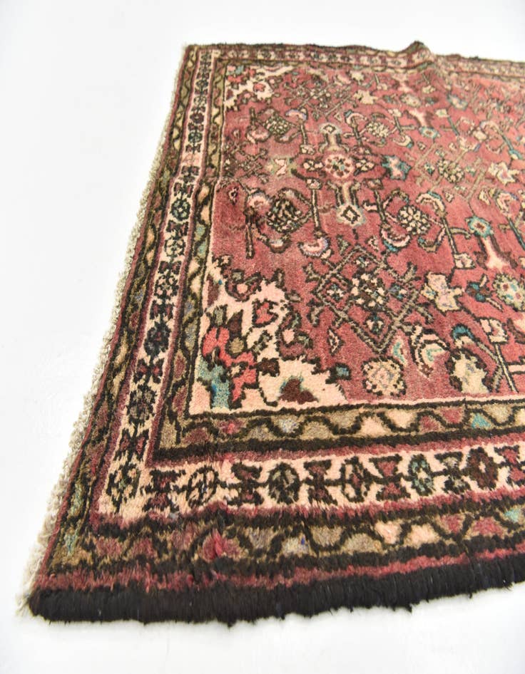 Detail image of 3' 2 x 11' Hand Knotted Hossainabad Persian Wool Runner Rug