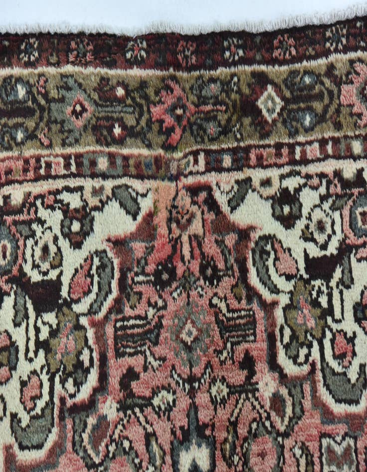 Detail image of 3' 4 x 10'  Hand Knotted Hossainabad Persian Wool Runner Rug