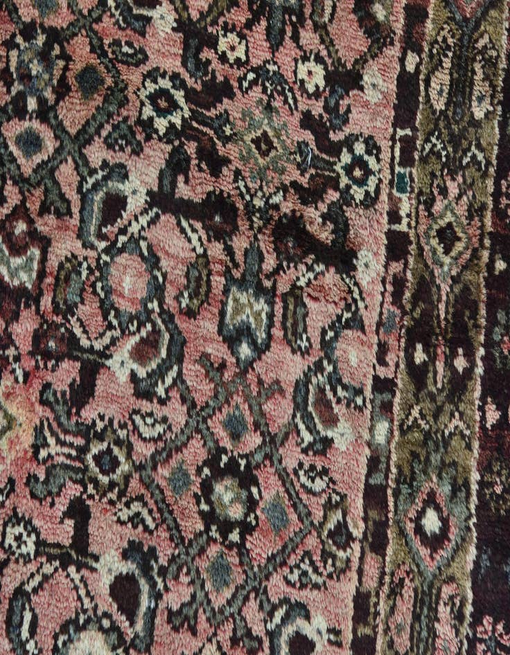 Detail image of 3' 4 x 10'  Hand Knotted Hossainabad Persian Wool Runner Rug