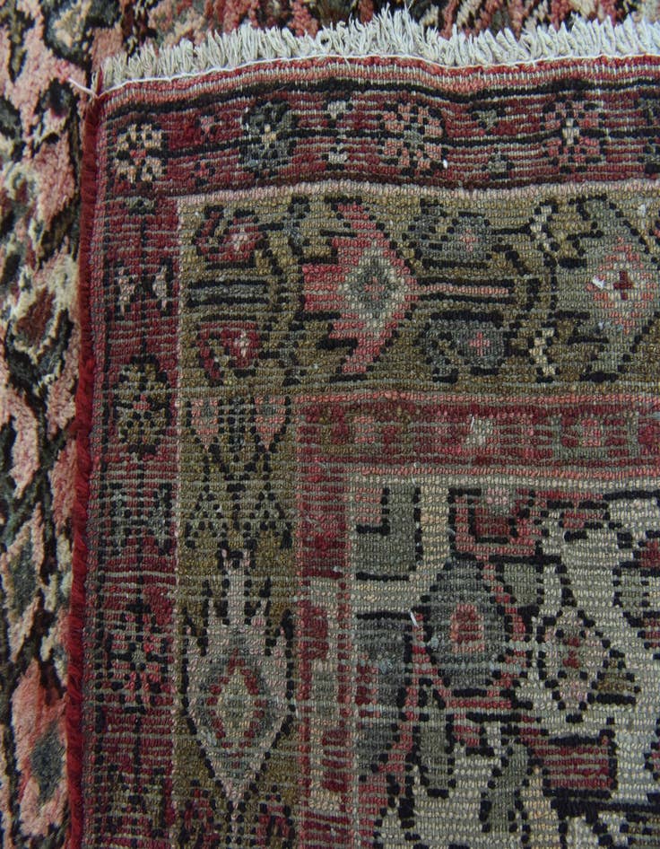 Detail image of 3' 4 x 10'  Hand Knotted Hossainabad Persian Wool Runner Rug