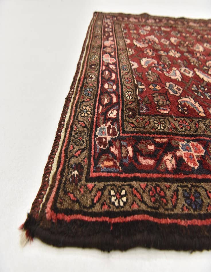 Detail image of 4' 2 x 10' 3 Hand Knotted Hossainabad Persian Wool Runner Rug