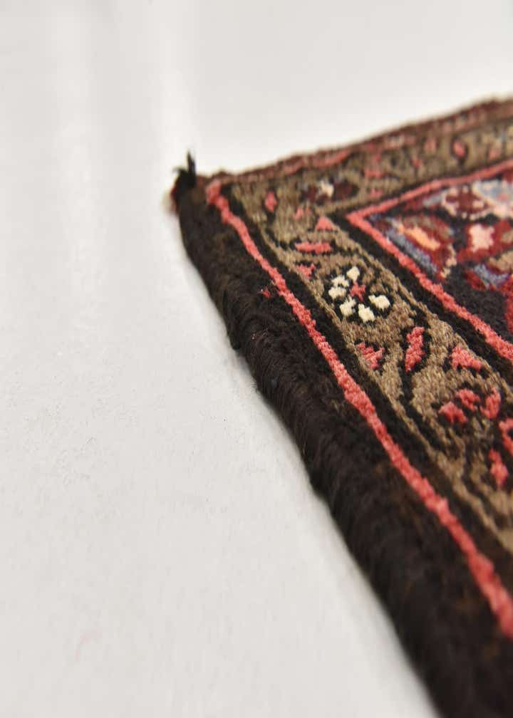 4' 2 x 10' 3 Hand Knotted Hossainabad Persian Wool Runner Rug
