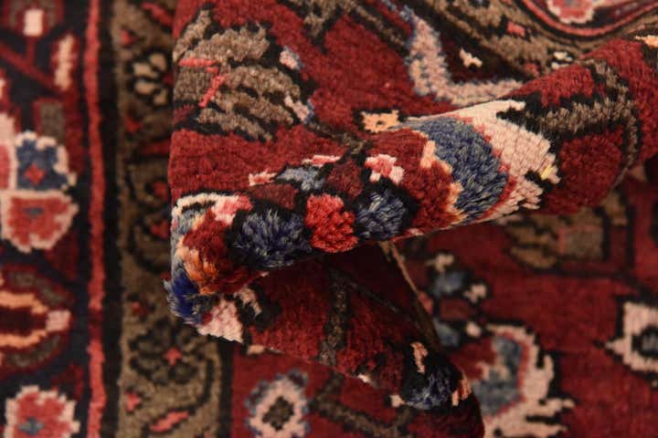 4' 2 x 10' 3 Hand Knotted Hossainabad Persian Wool Runner Rug