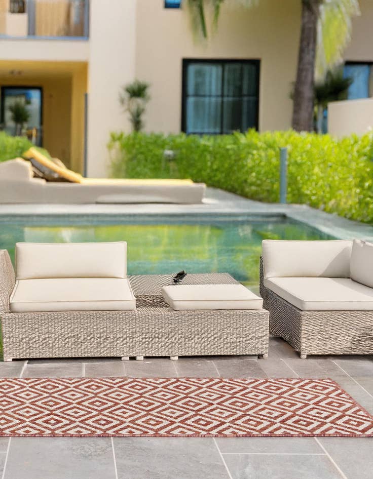 Detail image of 2' x 6' Easy-Clean Jill Zarin Costa Rica Indoor / Outdoor Runner Rug