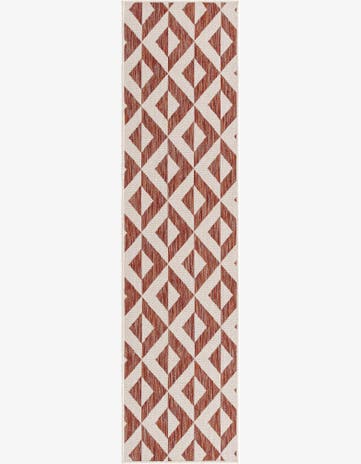 Rust Red Easy-Clean Jill Zarin Napa Indoor / Outdoor Runner Rug