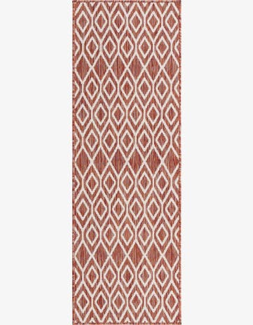Rust Red Easy-Clean Jill Zarin Turks and Caicos Indoor / Outdoor Runner Rug