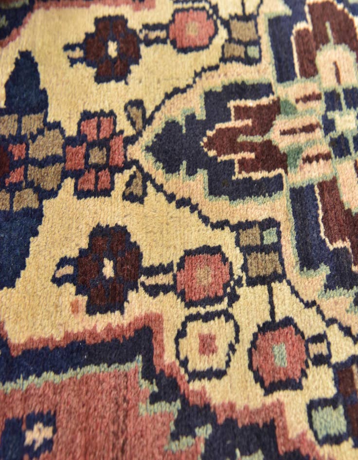 Detail image of 3' 8 x 10'  Hand Knotted Khamseh Persian Wool Runner Rug