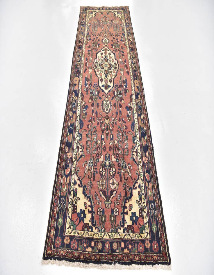 Detail image of 3' 8 x 10'  Hand Knotted Khamseh Persian Wool Runner Rug