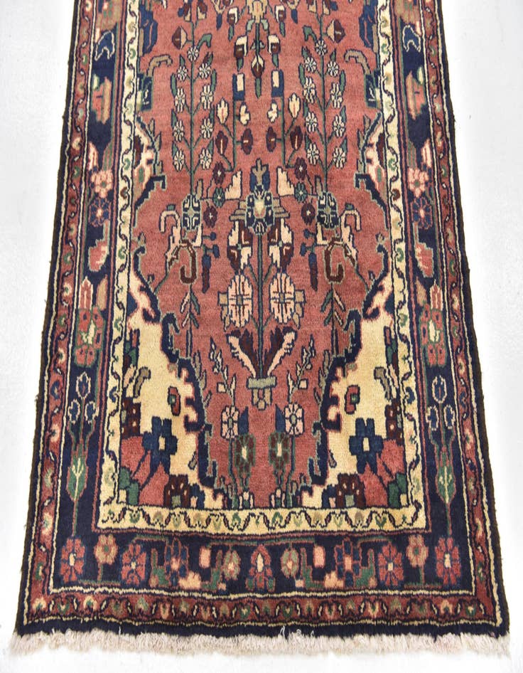 Detail image of 3' 8 x 10'  Hand Knotted Khamseh Persian Wool Runner Rug