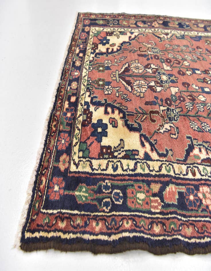 Detail image of 3' 8 x 10'  Hand Knotted Khamseh Persian Wool Runner Rug