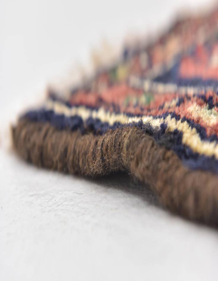 Detail image of 3' 8 x 10'  Hand Knotted Khamseh Persian Wool Runner Rug