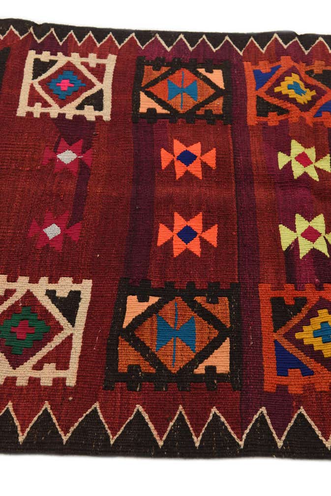 3' 3 x 11' 10 Hand Woven Kilim Afghan Wool Runner Rug