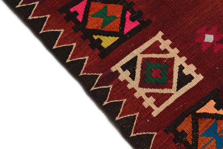 3' 3 x 11' 10 Hand Woven Kilim Afghan Wool Runner Rug