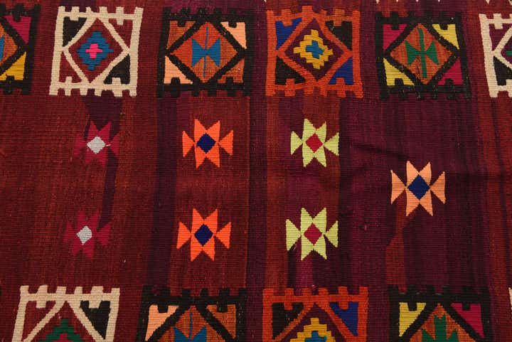 3' 3 x 11' 10 Hand Woven Kilim Afghan Wool Runner Rug