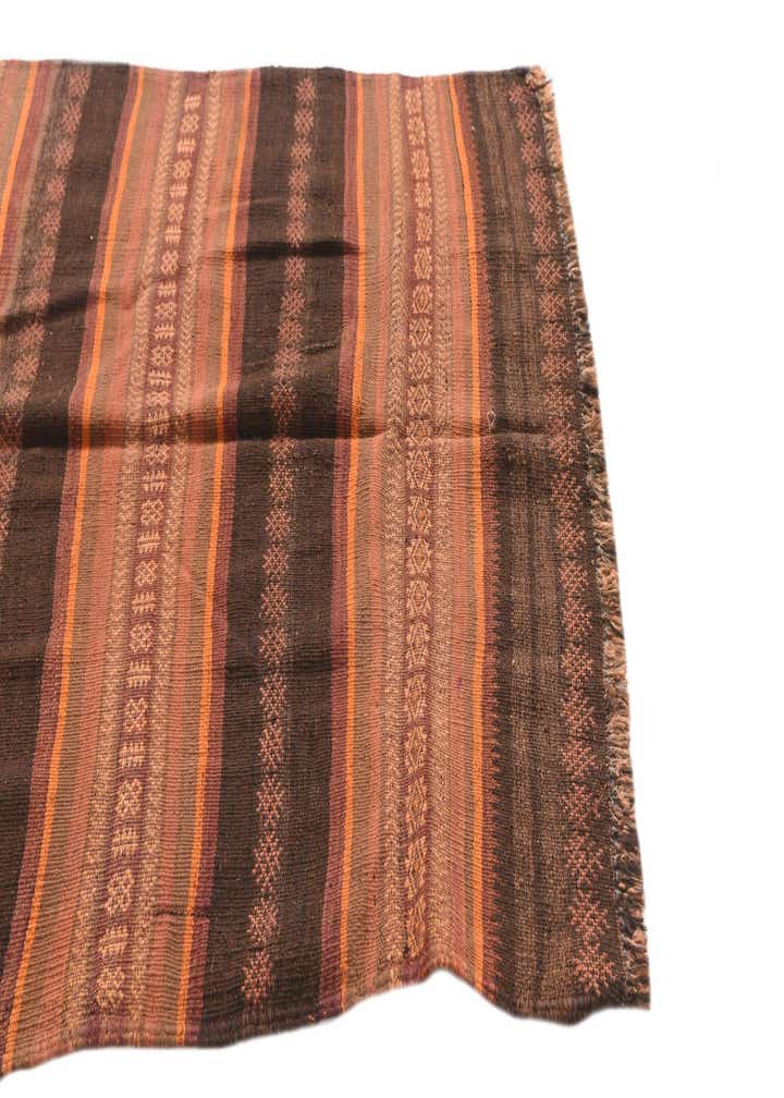 3' 7 x 8' 1 Hand Woven Kilim Afghan Wool Runner Rug