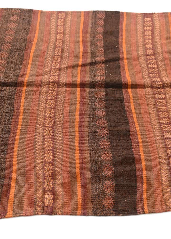 3' 7 x 8' 1 Hand Woven Kilim Afghan Wool Runner Rug