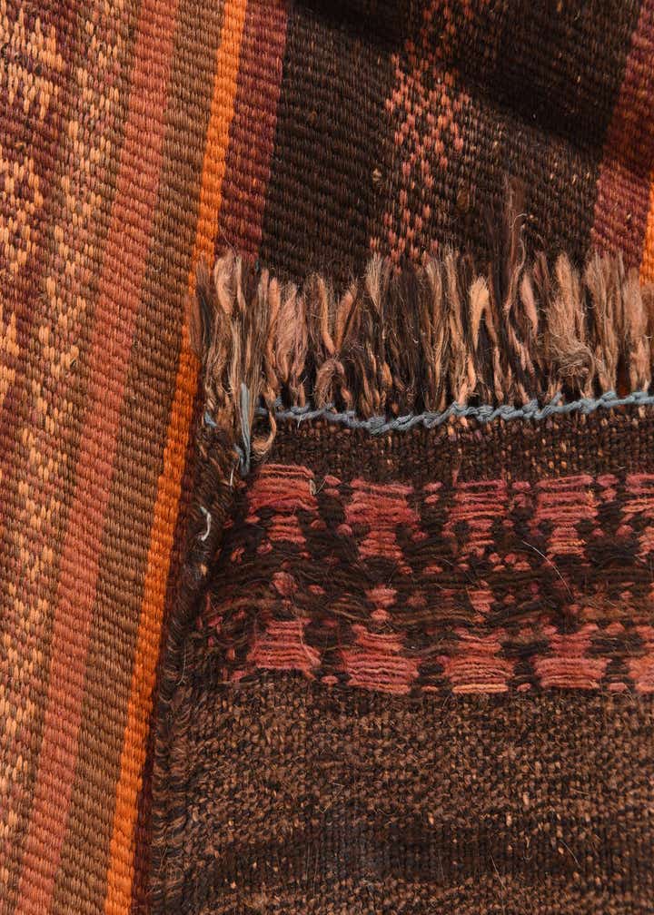 3' 7 x 8' 1 Hand Woven Kilim Afghan Wool Runner Rug