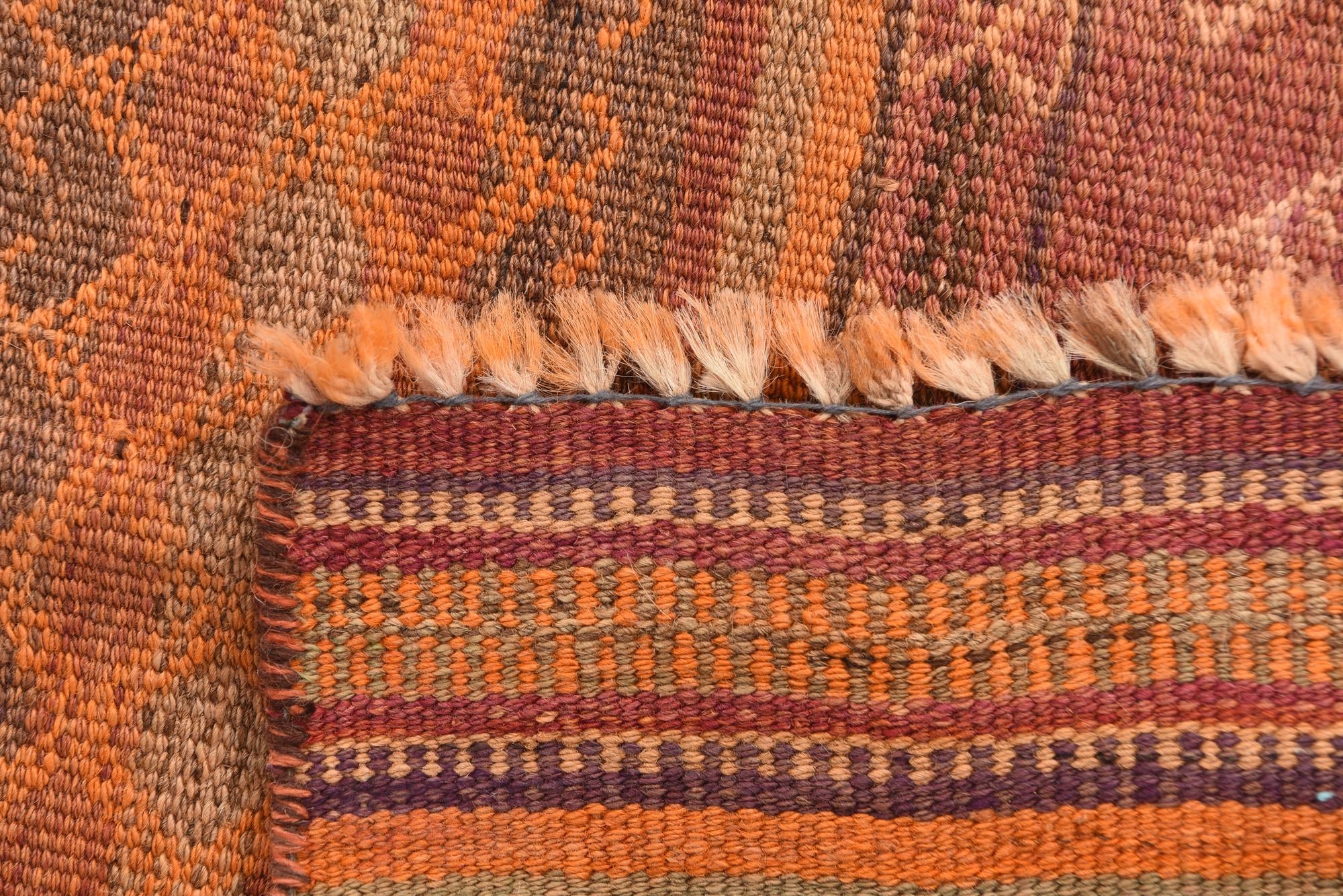 3' 9 x 9' 7 Hand Woven Kilim Afghan Wool Runner Rug