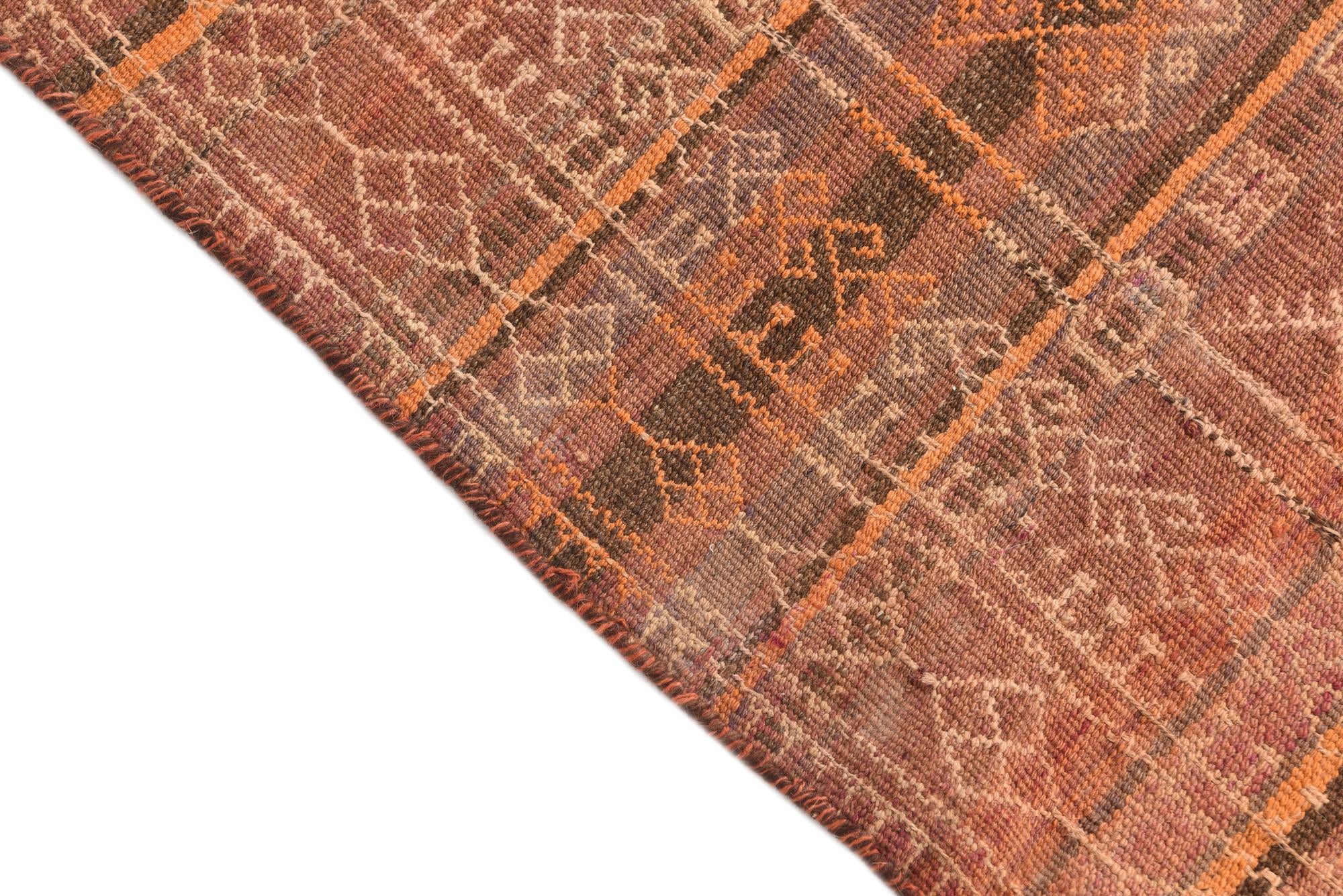 3' 9 x 9' 7 Hand Woven Kilim Afghan Wool Runner Rug