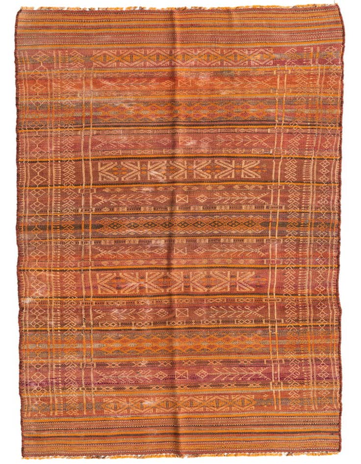 Detail image of 3' 9 x 9' 7 Hand Woven Kilim Afghan Wool Runner Rug