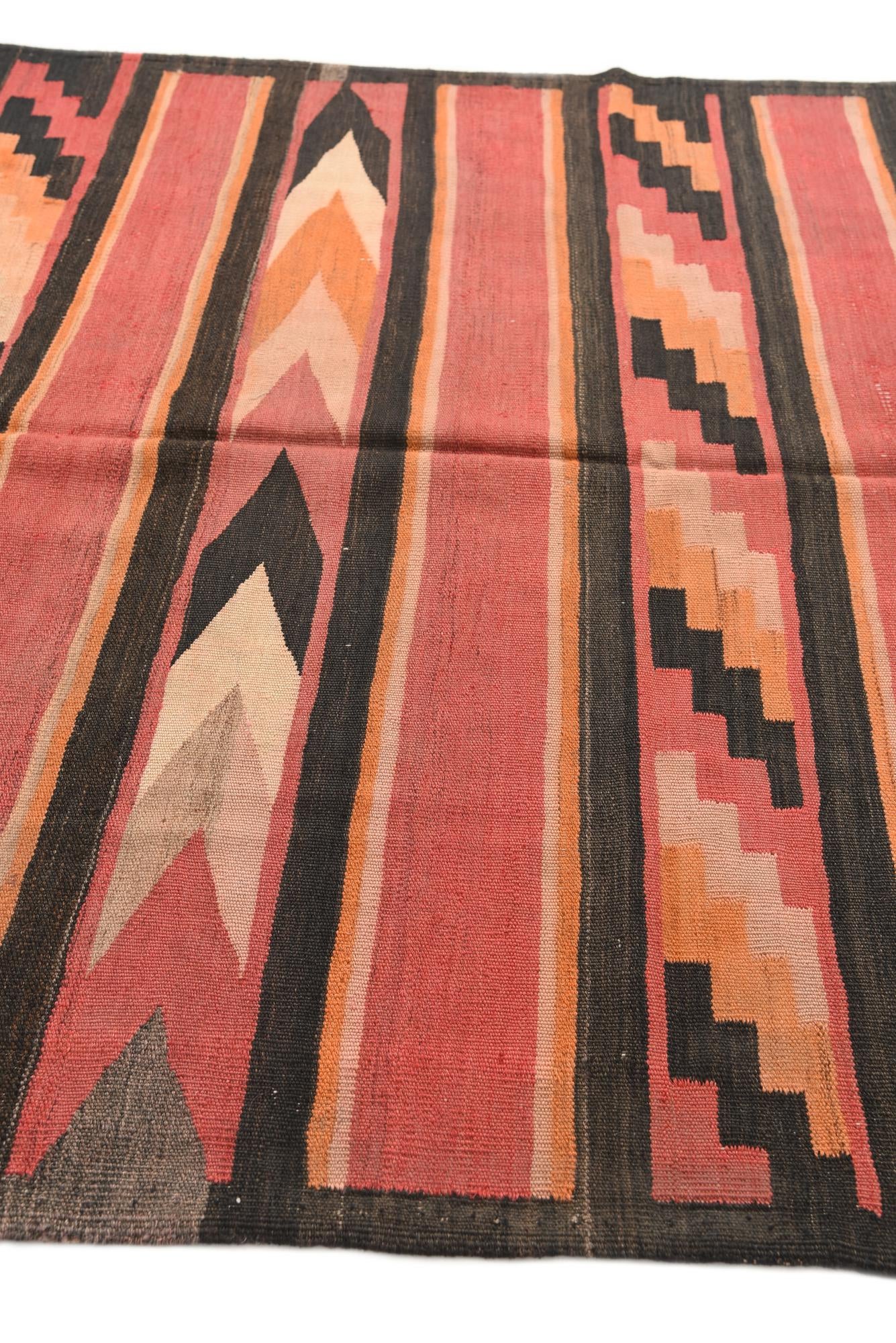 5' 1 x 10' 2 Hand Woven Kilim Afghan Wool Runner Rug