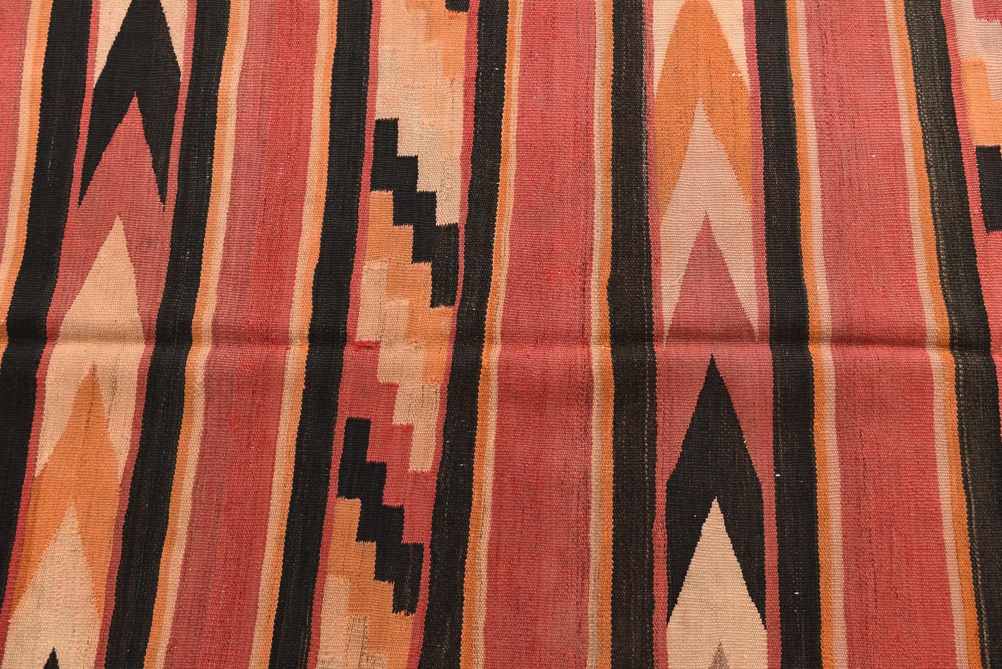 5' 1 x 10' 2 Hand Woven Kilim Afghan Wool Runner Rug