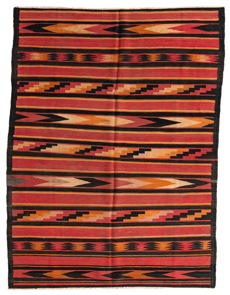 Detail image of 5' 1 x 10' 2 Hand Woven Kilim Afghan Wool Runner Rug