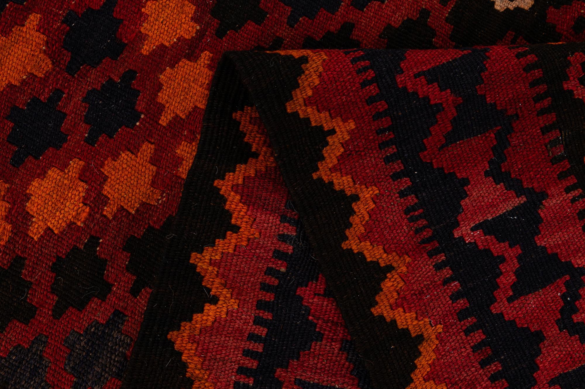 3' 3 x 6' 6 Hand Woven Kilim Afghan Wool Runner Rug