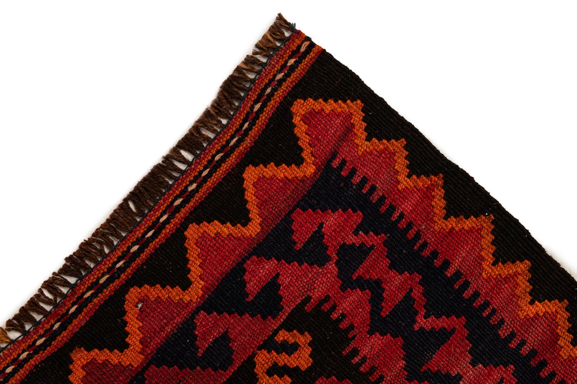 3' 3 x 6' 6 Hand Woven Kilim Afghan Wool Runner Rug