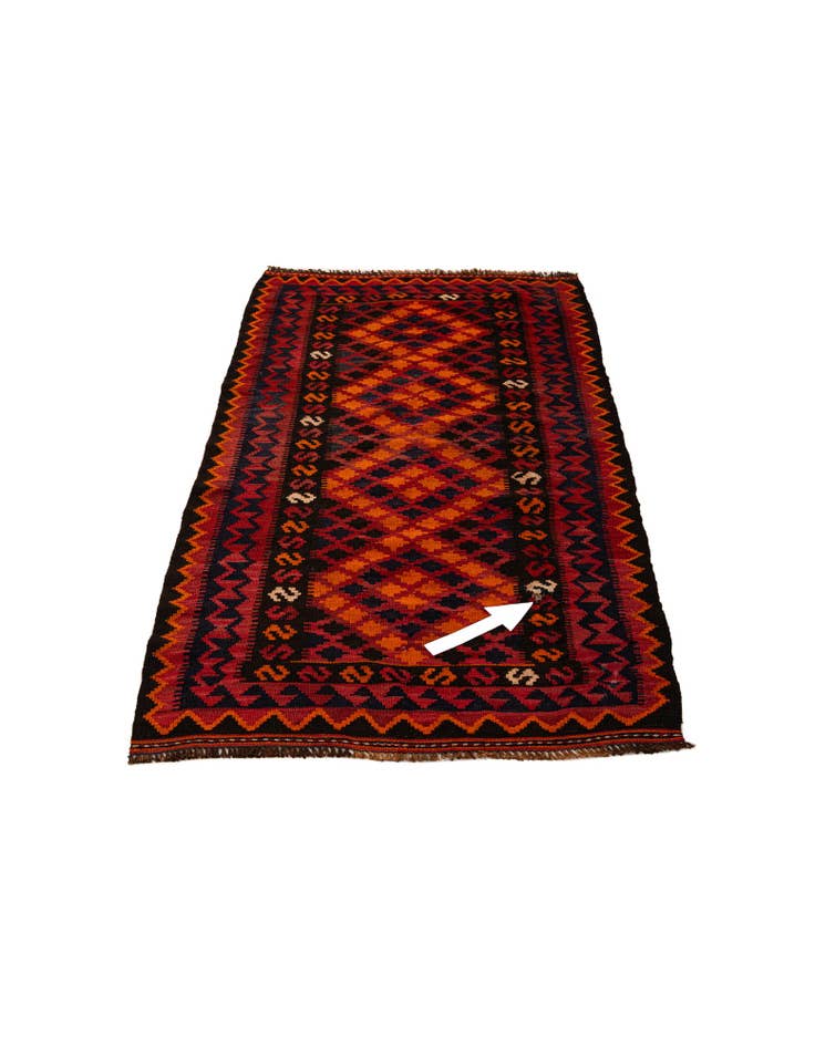 Detail image of 3' 3 x 6' 6  Hand Woven Kilim Afghan Wool Runner Rug