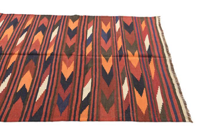4' x 9' 5 Hand Woven Kilim Afghan Wool Runner Rug