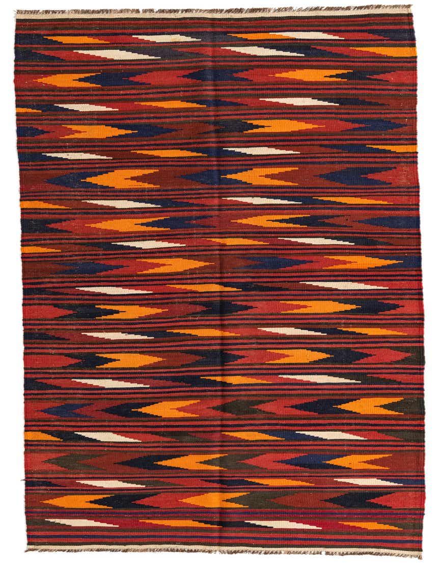 4' x 9' 5 Hand Woven Kilim Afghan Wool Runner Rug