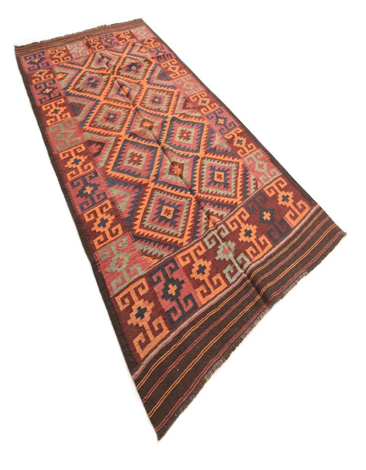 Detail image of 5' 5 x 10' 1  Hand Woven Kilim Afghan Wool Runner Rug