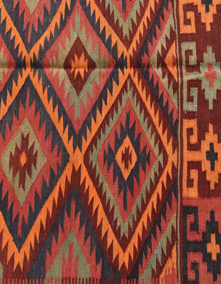 Detail image of 5' 5 x 10' 1  Hand Woven Kilim Afghan Wool Runner Rug