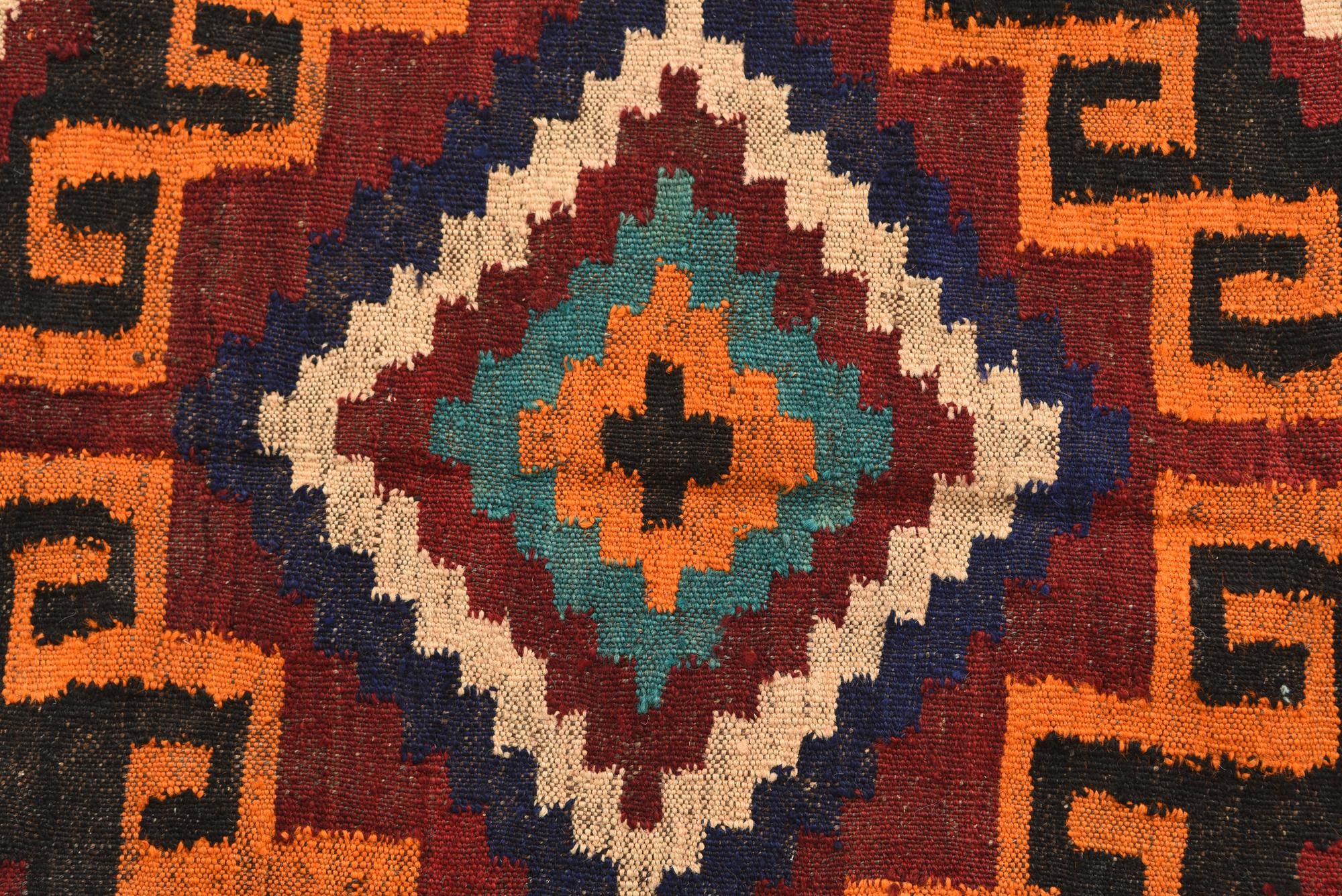 3' 10 x 9' 6 Hand Woven Kilim Afghan Wool Runner Rug