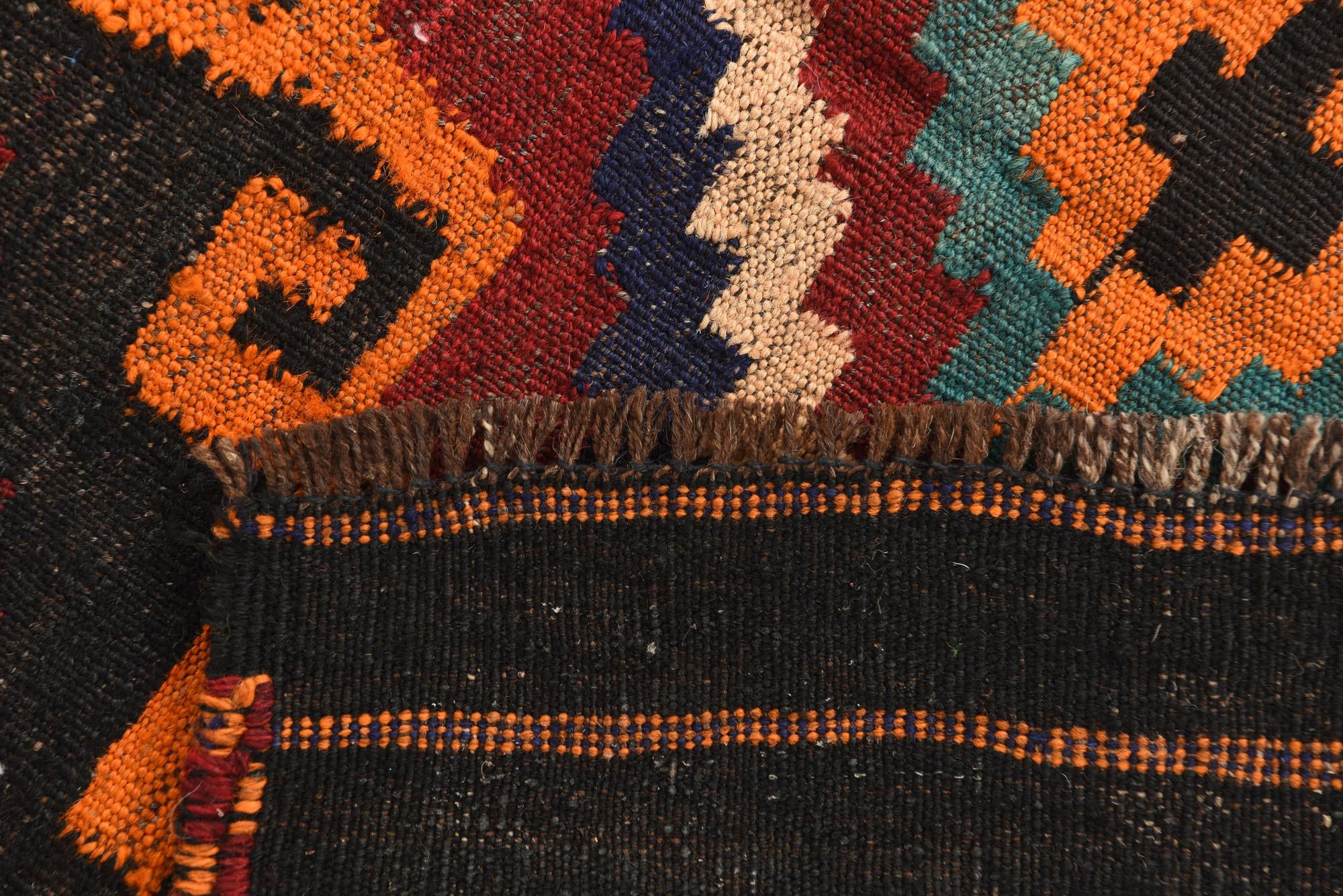 3' 10 x 9' 6 Hand Woven Kilim Afghan Wool Runner Rug