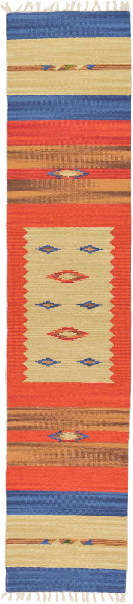 2' x 9' 2 Hand Woven Kilim Dhurrie Runner Rug