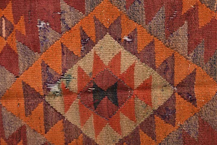 4' 6 x 9' 5 Hand Woven Kilim Fars Wool Runner Rug