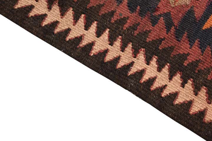 4' 6 x 9' 5 Hand Woven Kilim Fars Wool Runner Rug