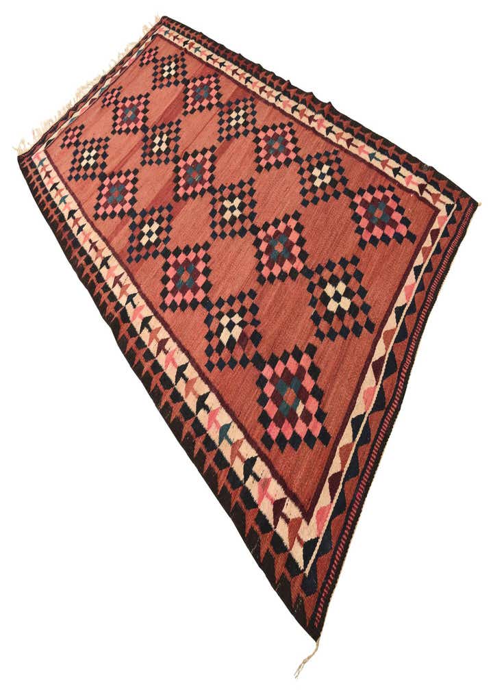 5' 2 x 9' 9 Hand Woven Kilim Fars Wool Runner Rug