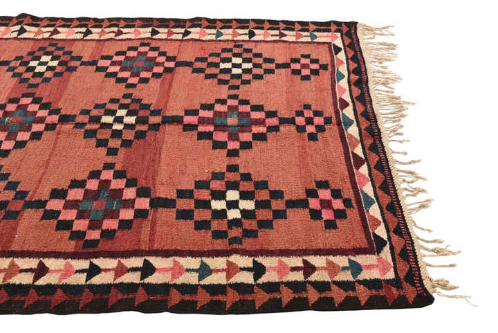 5' 2 x 9' 9 Hand Woven Kilim Fars Wool Runner Rug