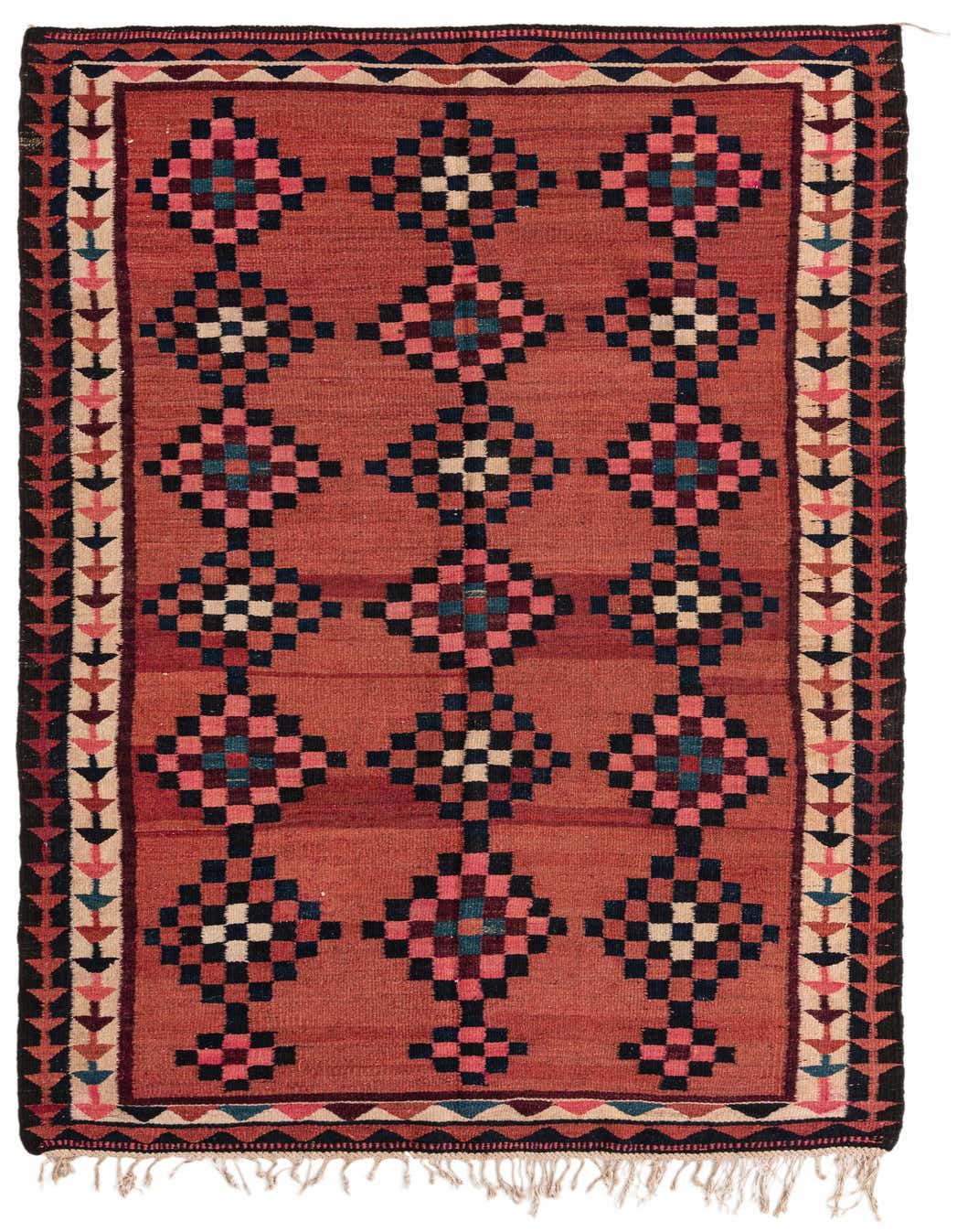5' 2 x 9' 9 Hand Woven Kilim Fars Wool Runner Rug