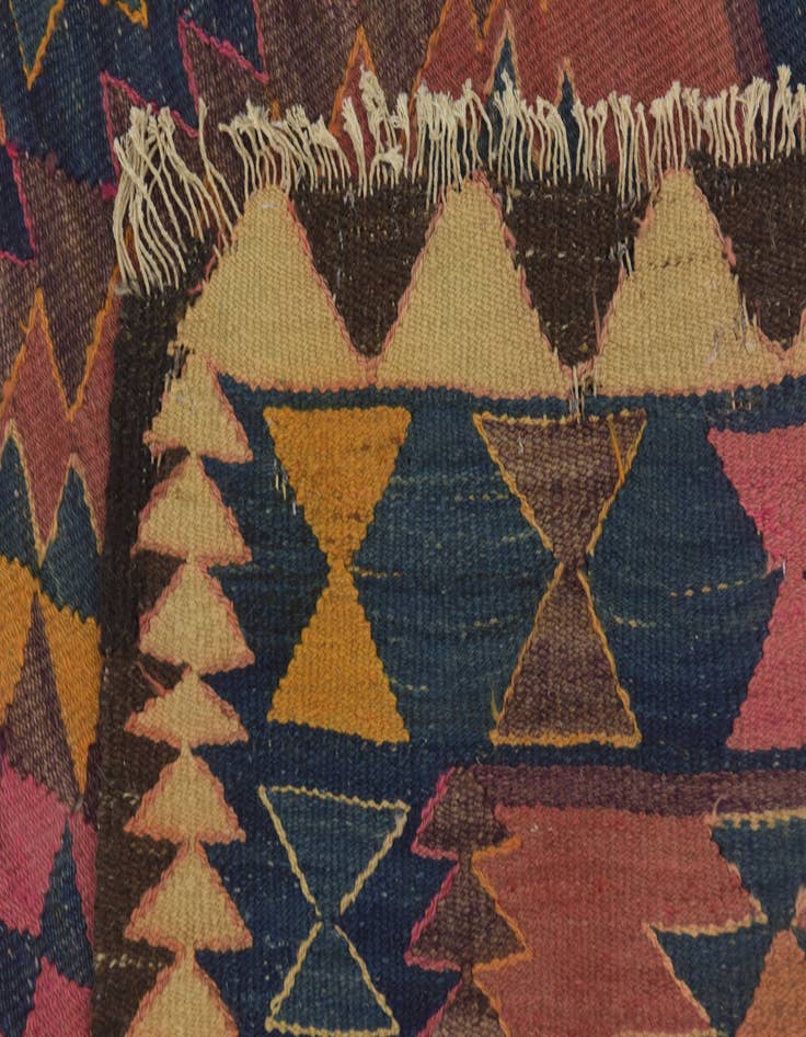 Detail image of 4' x 8' 9  Hand Woven Kilim Fars Wool Runner Rug