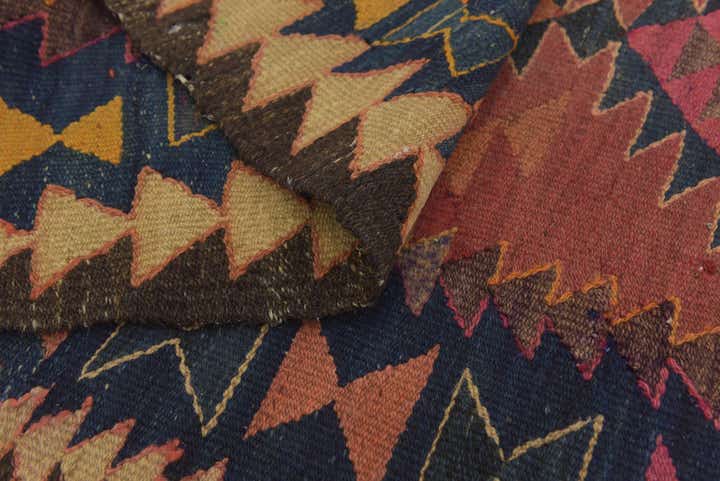 4' x 8' 9 Hand Woven Kilim Fars Wool Runner Rug