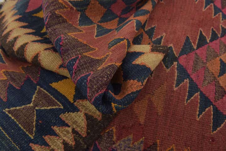 4' x 8' 9 Hand Woven Kilim Fars Wool Runner Rug
