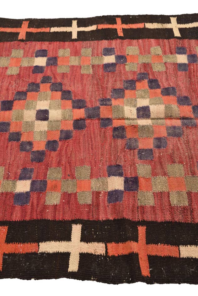 Detail image of 4' 6 x 9' Hand Woven Kilim Fars Wool Runner Rug