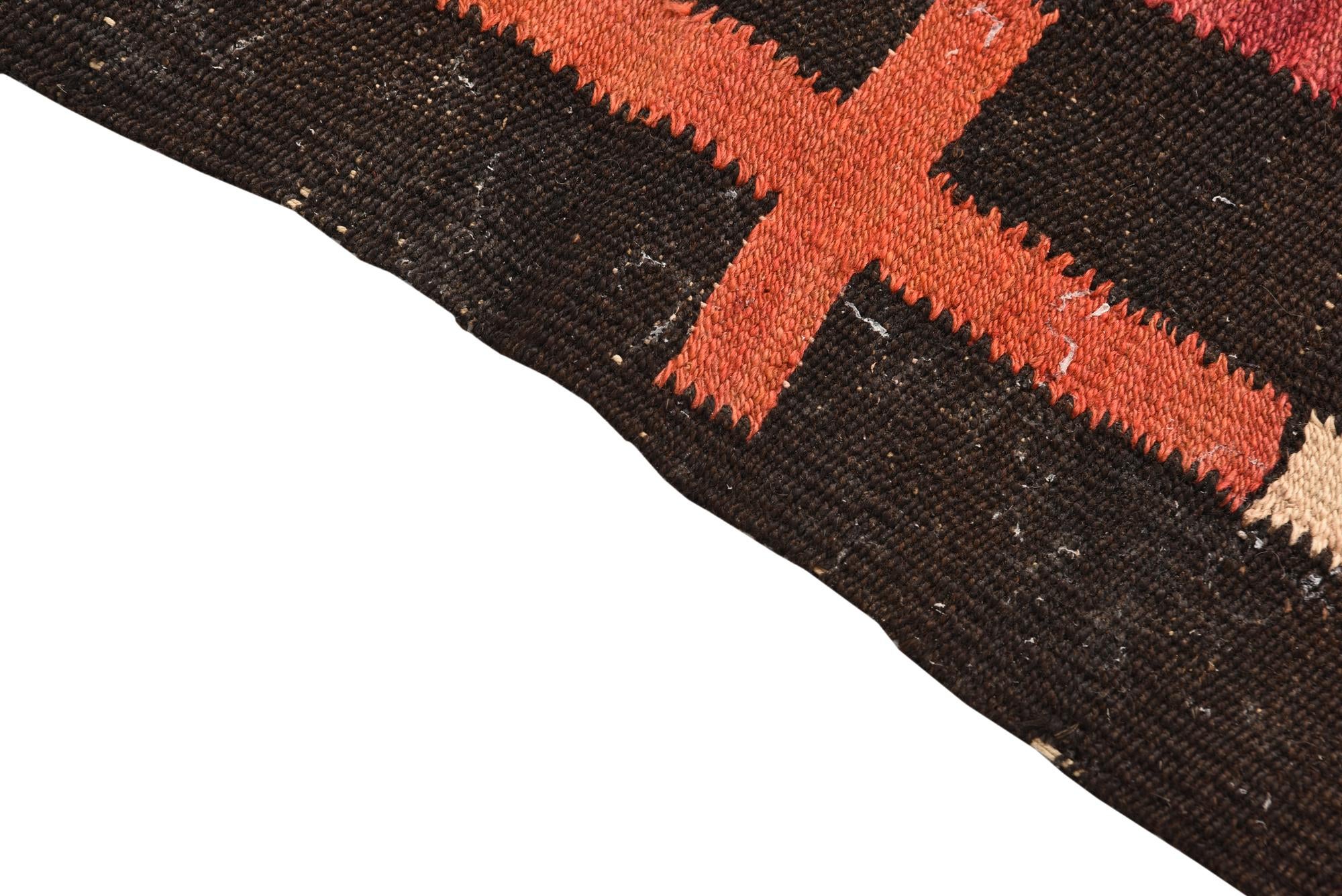 4' 6 x 9' Hand Woven Kilim Fars Wool Runner Rug