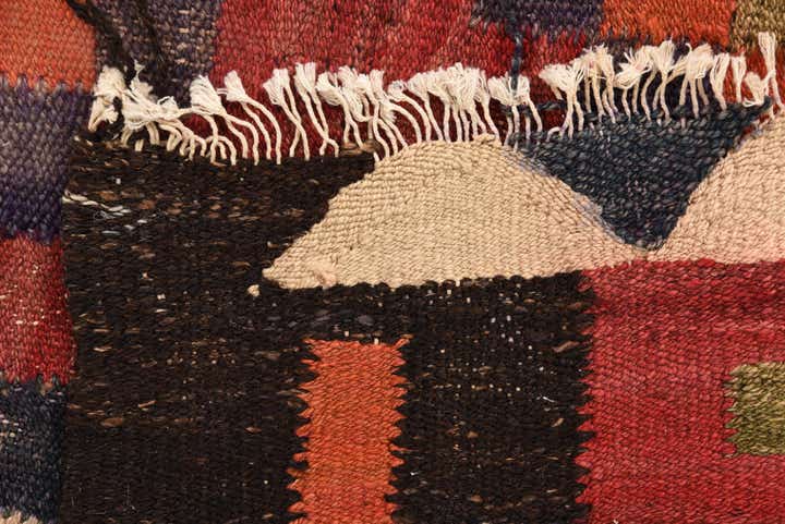 4' 6 x 9' Hand Woven Kilim Fars Wool Runner Rug